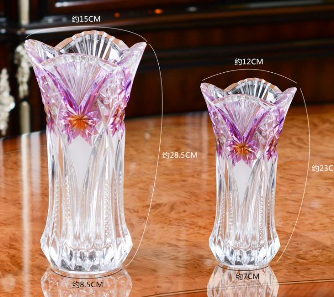 Lead Free Galle Glass Vase Machine Made Diamond Designer House Ktv