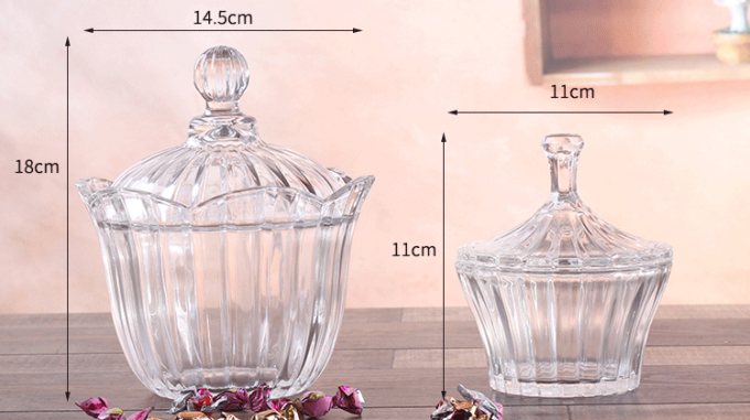 Blue Glass Candy Jar Ktv Decoration Sugar Bowl With Lids Glass