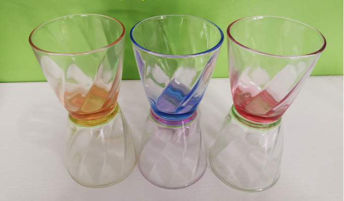6PC Drinking Glass Cup Set Colored Gift Packing Stock 260ml Weight 195g