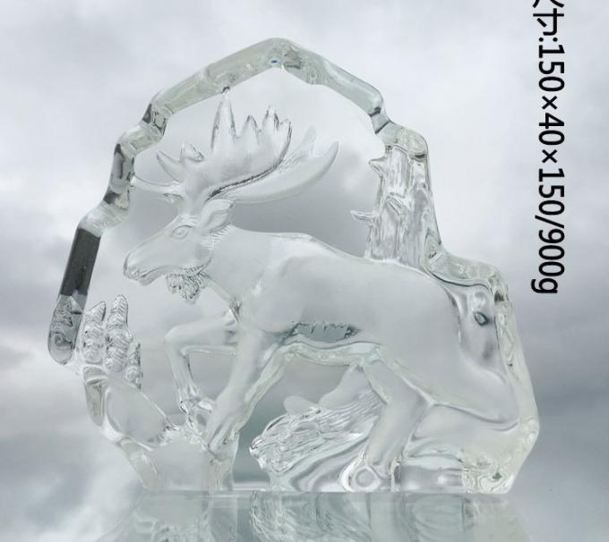 Crystal Ornament Decorative Glass Craft With Snake on the Stand For Desktop