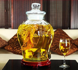 Large Pineapple Glass Kitchen Containers With Lids / Transparent Beer Glass Juice Jars