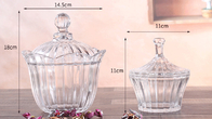 Home Decoration Glass Candy Containers / Leaf Shape Decorative Glass Candy Jars With Stand