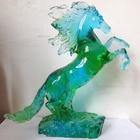 Handmade Decorative Glass Craft Crystal Blue Horse Horse Head 14cm Length
