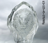 Yellow Crystal Bull Figurine / Lion Tiger Head Baccarat Crystal Figurines