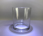 Machine Made Glass Candle Holder With Decal / Sandblasting Glass Cups For Candle