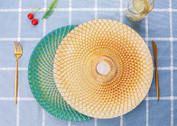 Pineapple Pattern Orange Color Glass Fruit Plate / Plating Plate Use On Bar