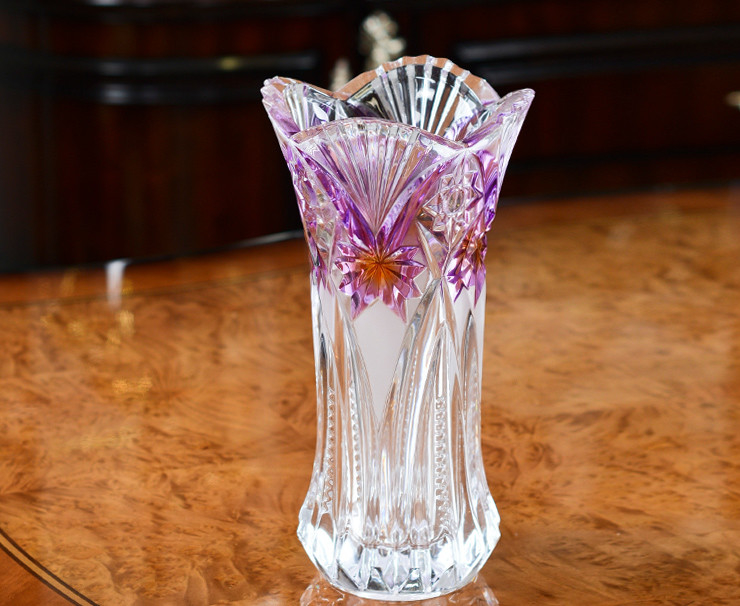 Lead Free Galle Glass Vase Machine Made Diamond Designer House Ktv