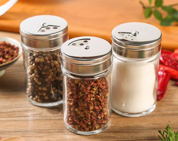 glass spice jars with lids