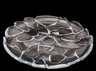 34cm Irregular Glass Fruit Plate / Transparent Plates Glass For Turkey On Christmas