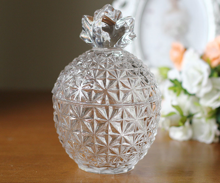 Empty Glass Sweet Jars With Lids / Pineapple Shape Glass ...
