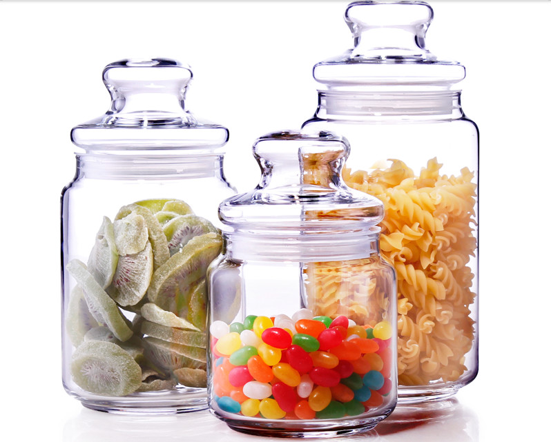 500ml transparent glass food canisters with glass lid glassware decorative spice jars